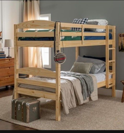 Solid wood bunk beds also can be single twin beds (New In A Box)
