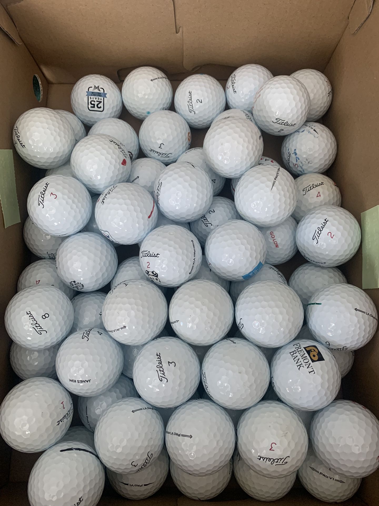 80 Golf Balls Titleist Prov1 And Prov1x In Good Condition