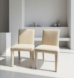 Set of 2 Cream Upholstered Chairs from Moe's Home Collection