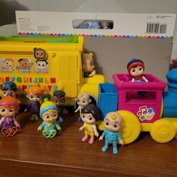 Coco Melon Toys Bus And Train With Figures 