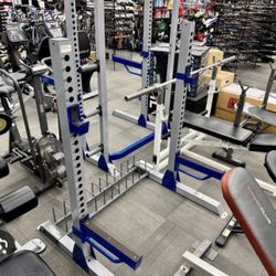 Squat Rack And Bench Press Station With Plate Storage
