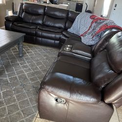 Espresso recliner sectional