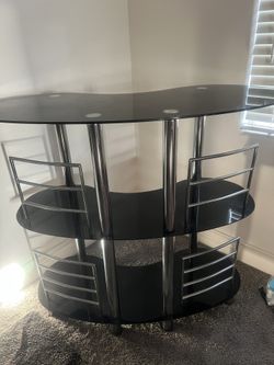 Black Glass Bar W/chrome- $100