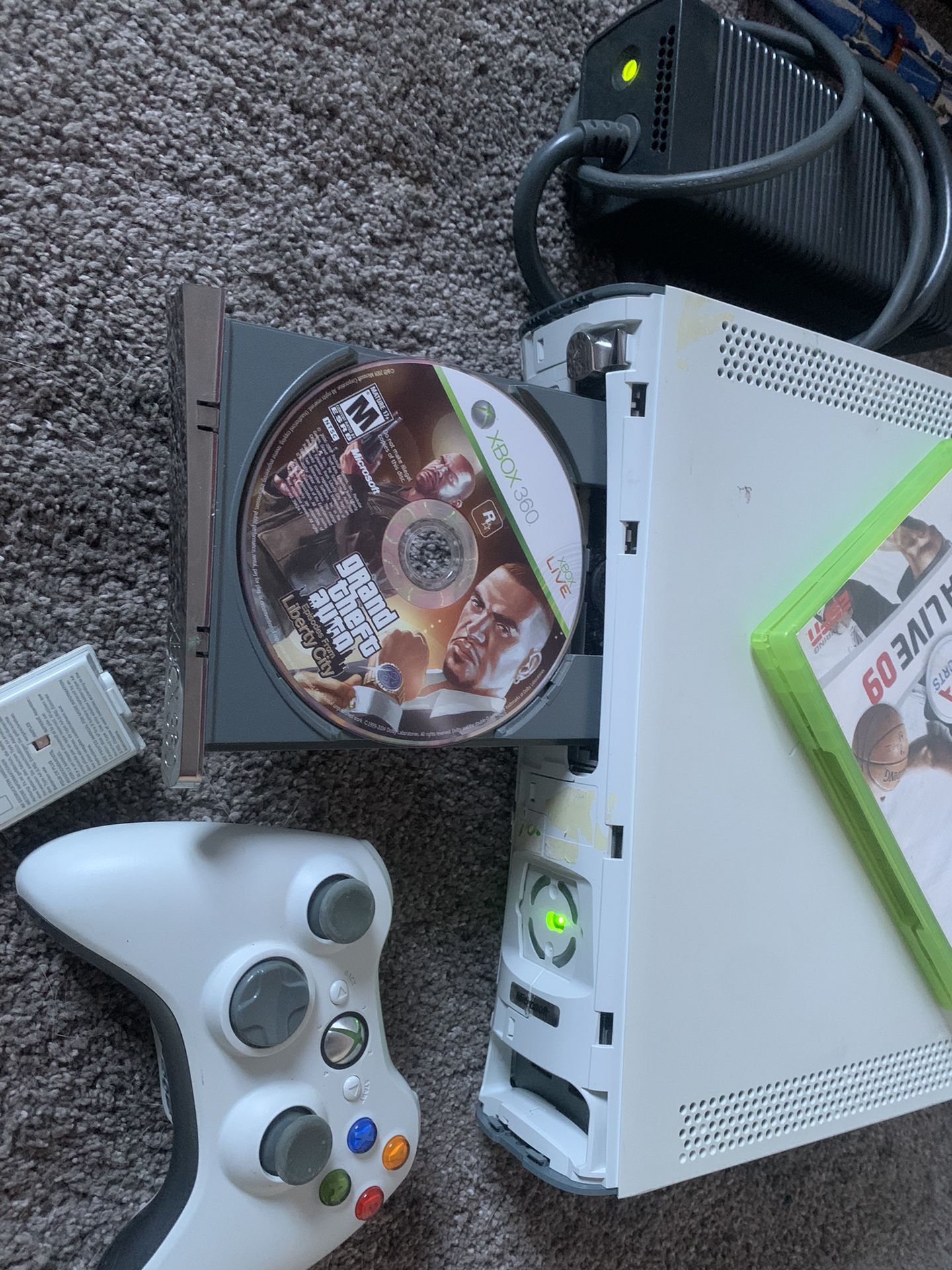 Xbox 360 console with grand theft auto liberty city