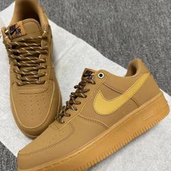 Nike Air Force 1 LV8 Suede Classic Retro Style Versatile Comfortable Simple Low-Top Board Shoes Wheat Color Unisex 