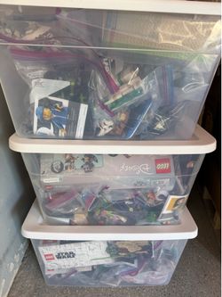 3 bins of legos - full and partial sets