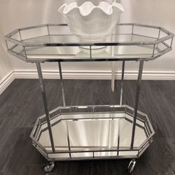 Bar Cart Z Gallerie Metropolitan Mirror Silver 