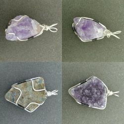 Amethyst Pendants wire wrapped