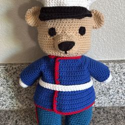 Handmade Crochet Marines Bear