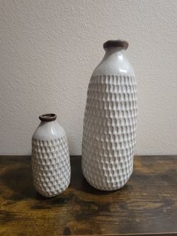 Vase Set of 2 Handmade Pottery