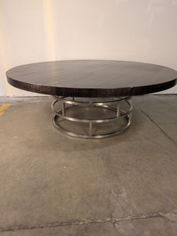Modern Round Charcoal Coffee Table with Textured Surface