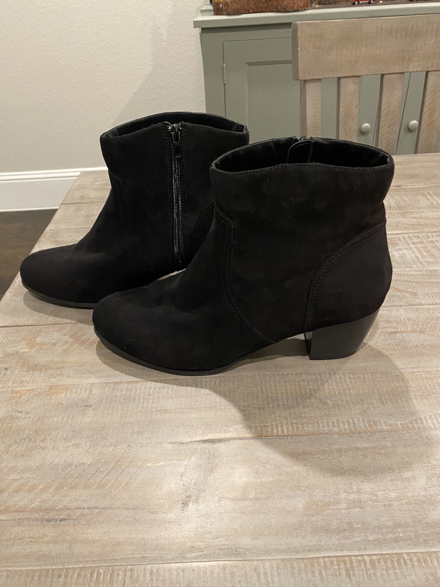 ANA Stacked Heel Booties - Size 11W