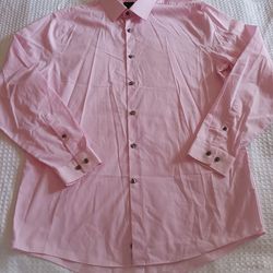 J. Ferrar Light Pink Long Sleeve Collar Shirt Men's Size Large $5