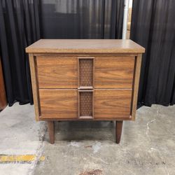Mid-Century Two-Drawer Nightstand with Tapered Legs