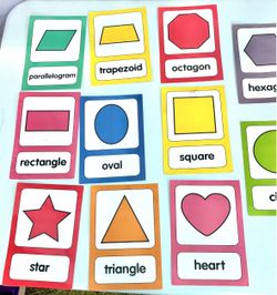 shapes, posters, games, vocabulary cards, bulletin board-colors-math, teacher, Classroom