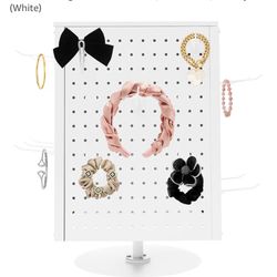 2 White Turning Display Rack With Pegs