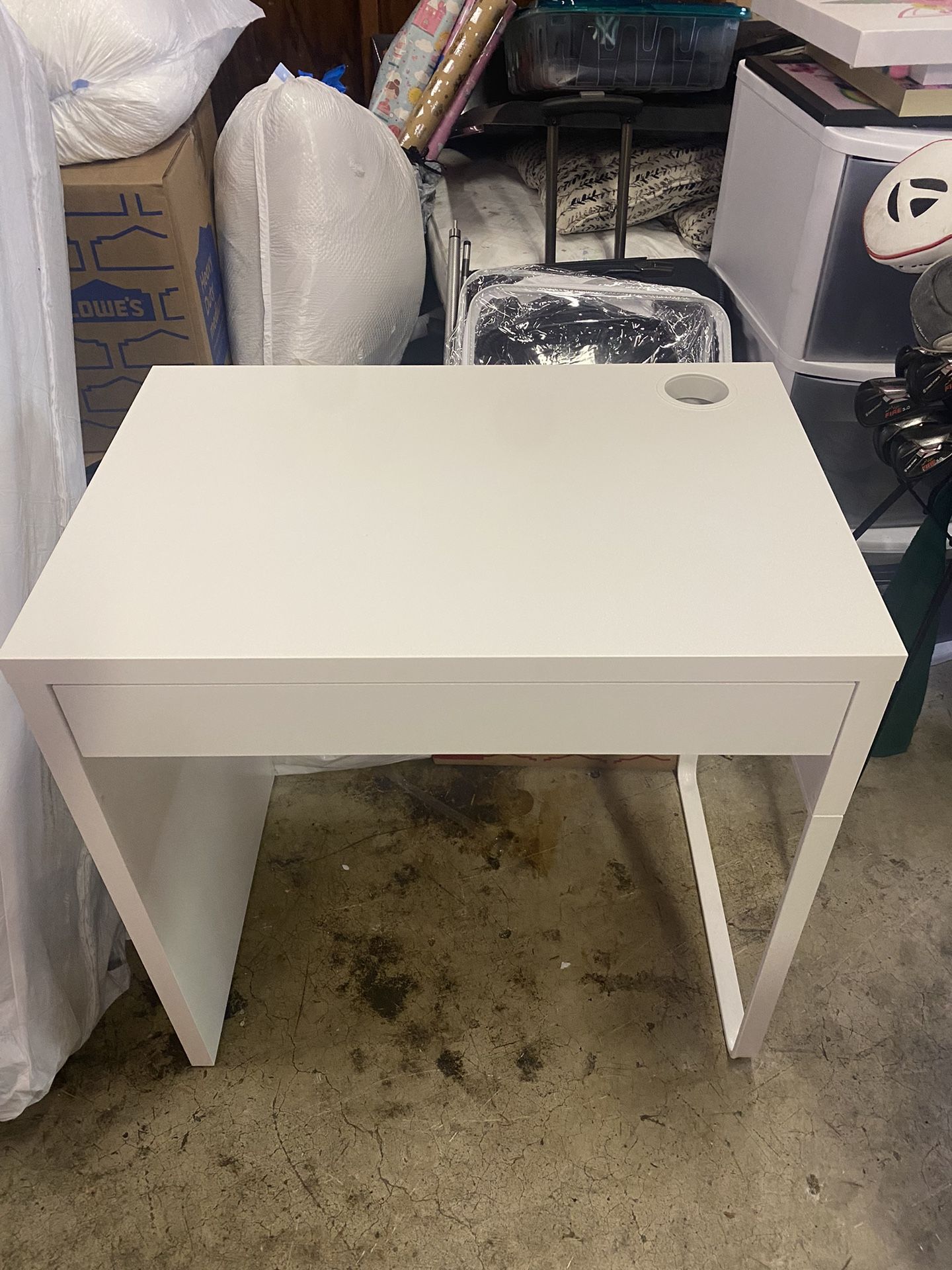 IKEA All White Desk W/PULL OUT DRAWER
