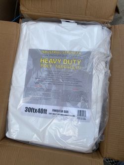 30x40’ tarp white heavy duty new waterproof