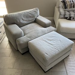 Oversized Chair Couch With Ottoman  Living Spaces