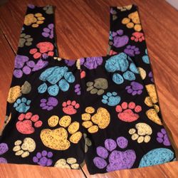 Size Large Dog Paw Print Leggings 