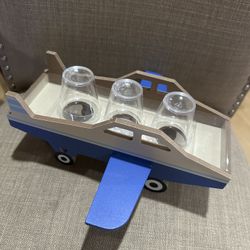 Small Wooden Airplane Decoration With Plastic Shot Cups