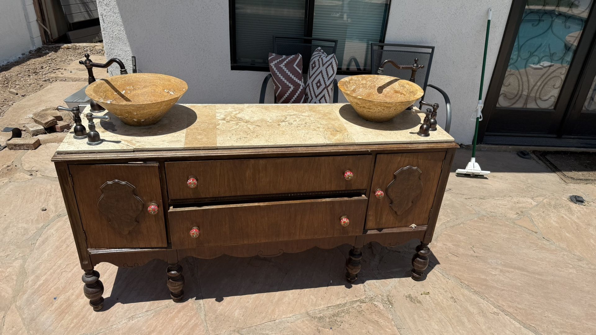 Custom Antique Bathroom Double Vanity