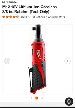 M12 12V Lithium-Ion Cordless 3/8 in. Ratchet (Tool-Only)