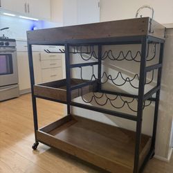 Bar Cart / Kitchen Cart with Wine Storage