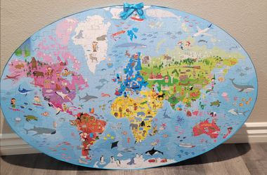 World Atlas puzzle for kids room