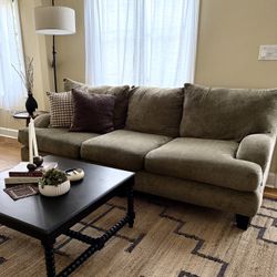 Olive Green Corduroy sofa 