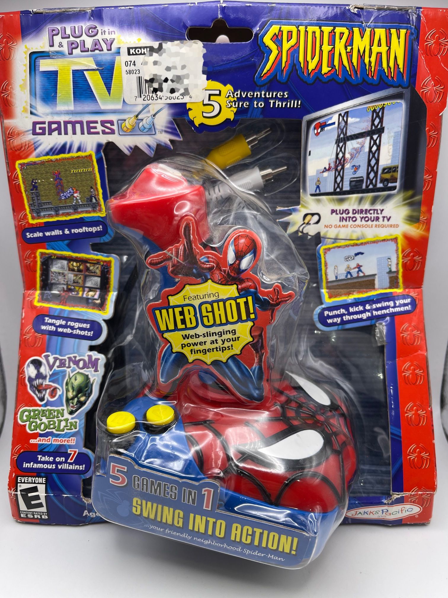 NWT Spiderman Jakks Pacific Plug & Play TV games 5 Games in 1 💥