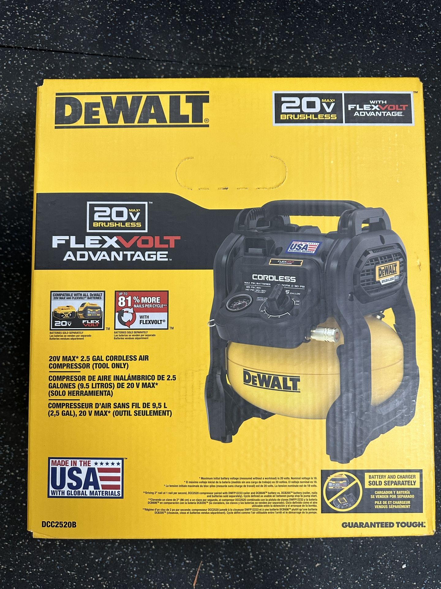 Dewalt 20v 2.5 Gallon Cordless Air Compressor