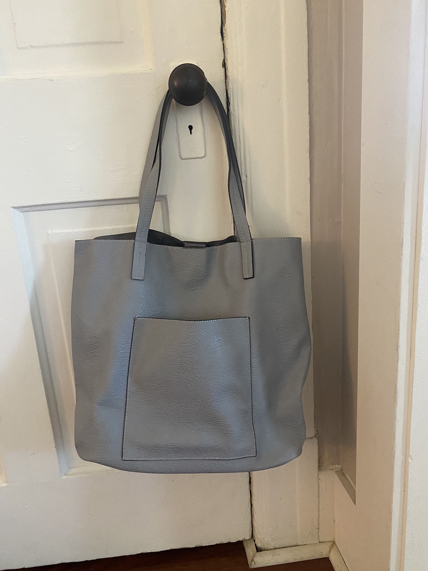 Grey Leather Bag