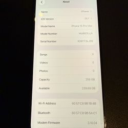 iPhone 15 Pro Max Unlocked  256gb