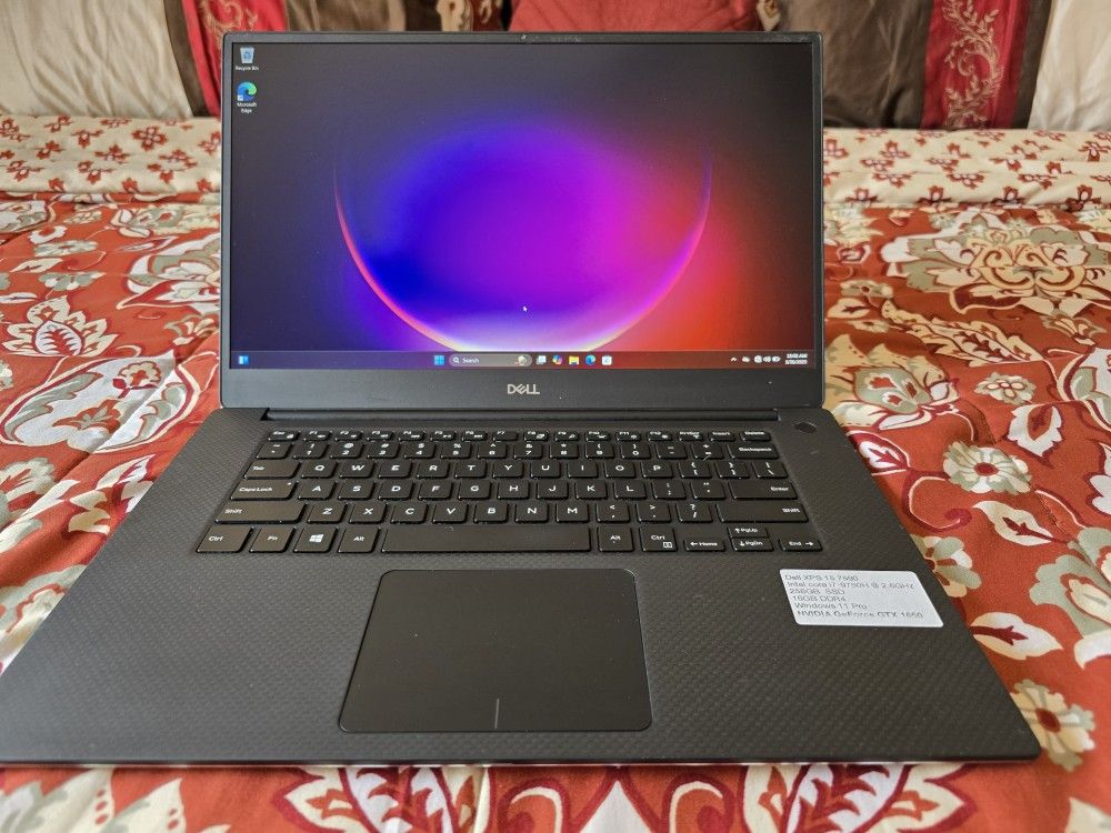 Dell XPS 15 7590 15.6 Core I7-9750H- 6 cores-16GB RAM 256GB PCIe SSD 4K NVIDIA GTX 1650 4GB W11 Pro