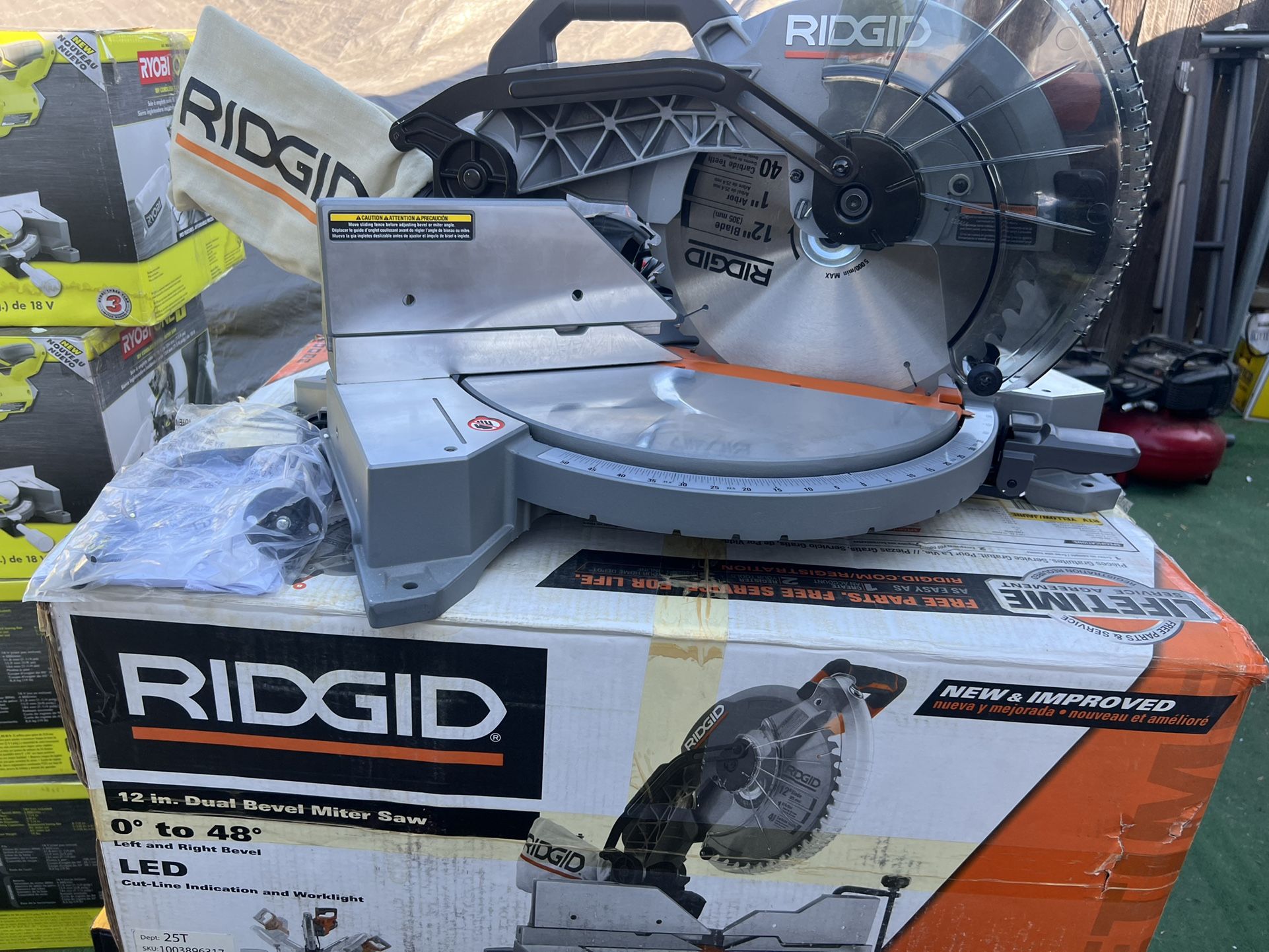 RIDGID 15 Amp Corded 12 in. Dual Bevel Miter Saw with LED Cutline Indicator
