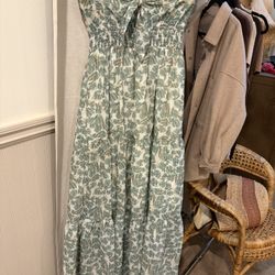 Stitch and Feather Green Floral Dress