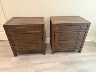 Wooden bedside tables (Pair)