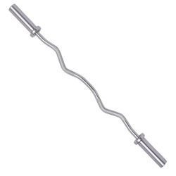 Olympic Ez Curl Barbell Bar 20lb 47" Weight Lifting Biceps Triceps Exercise Home Gym Chrome 2"