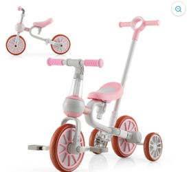 Tricycle W/ Push Handle& Training Wheels   NEW