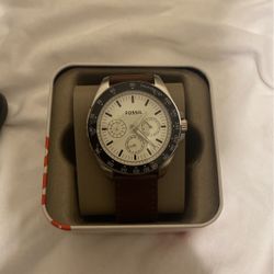 Leather Fossil Watch