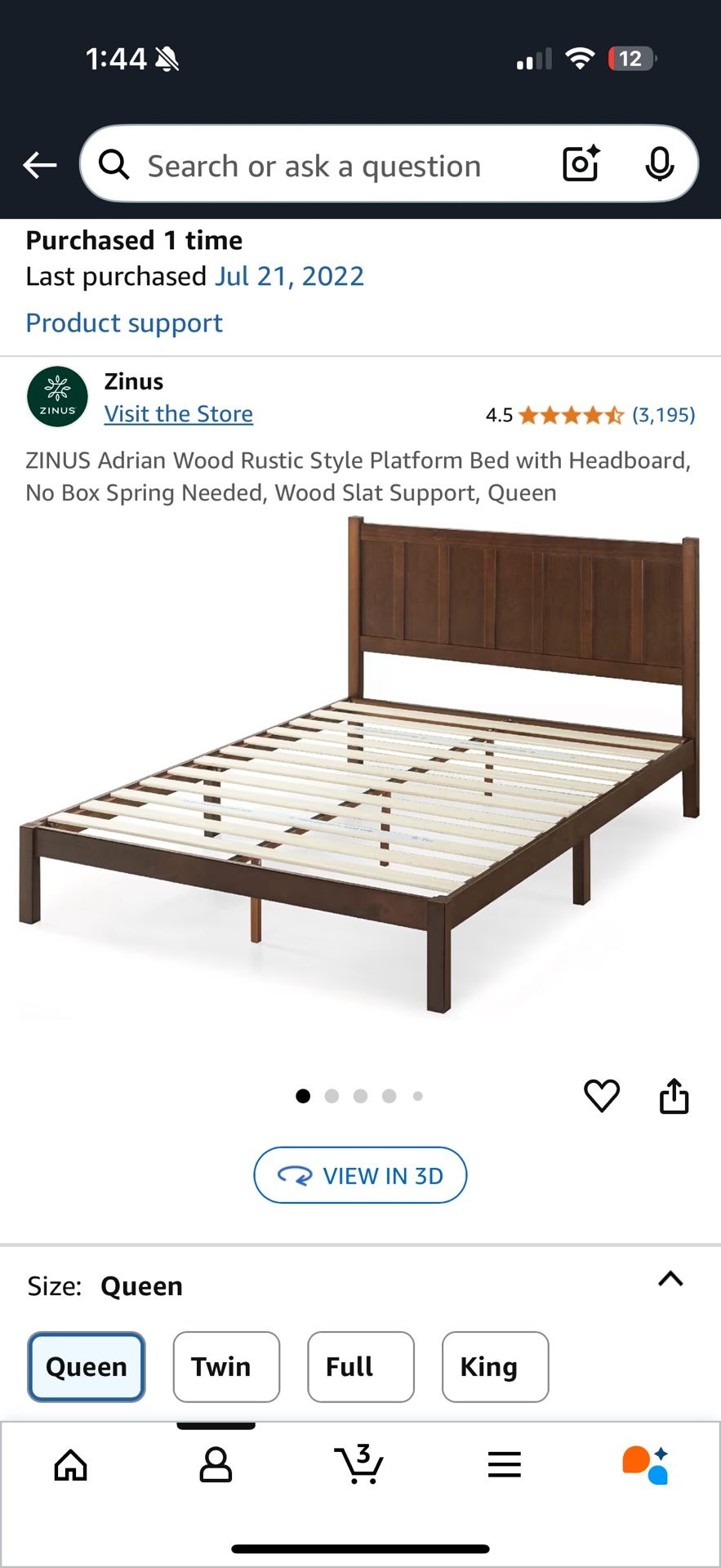 Queen Bed Frame And Free Mattress 