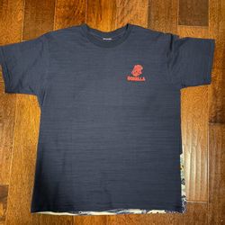 Godzilla Toho Shirt Mens XL Limited Edition Blue Japanese Woodblock Hokusai Wave