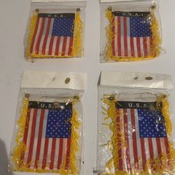 America Mini Banner Flag 4pc