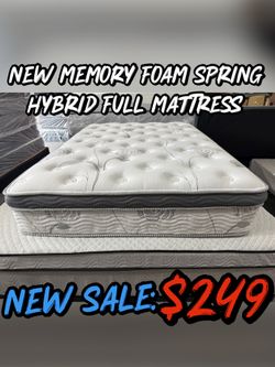 NEW MEMORY FOAM SPRING HYBRID FULL MATTRESS