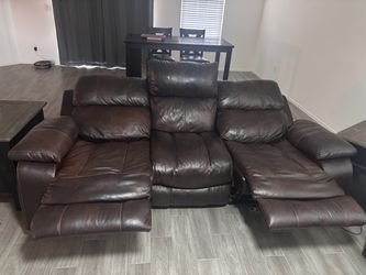 Power leather sofa and love seat