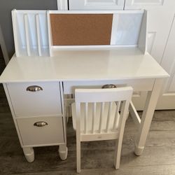 White Desk And Chair Children’s Size