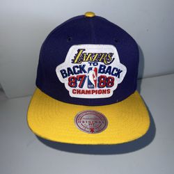 Mitchell & Ness LA Lakers Back to Back Adjustable Snapback Hat Cap New Condition  