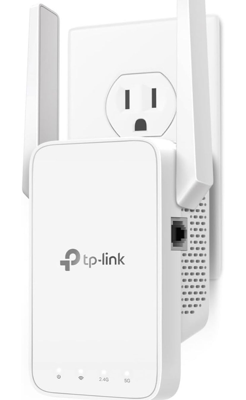 TP-Link AC1200 WiFi Extender, 2025 Wirecutter Best WiFi Extender, 1.2Gbps home signal booster, Dual Band 5GHz/2.4GHz, Up to 1600 Sq.ft and 32 Devices,