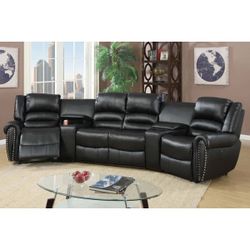 Black POWER Motion Theater Sectional